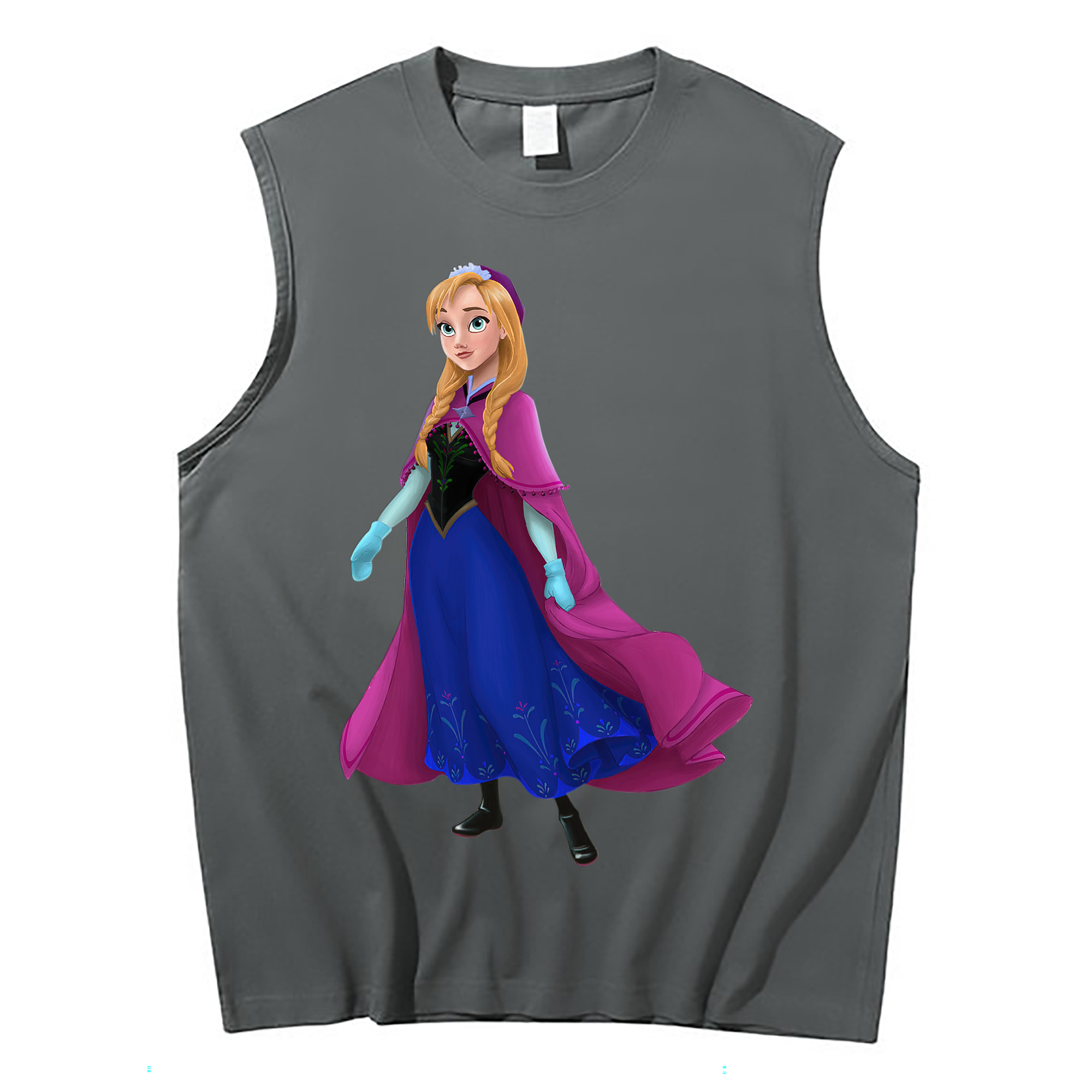 （画像用） アナと雪の女王 アンナ エルサ Frozen Anna Elsa コットン100％タンクトップ（フロントプリント）